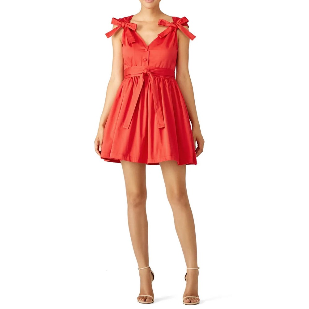 Alexis Kelsi cocktail party red mini dress bows bouffant girly feminine ties